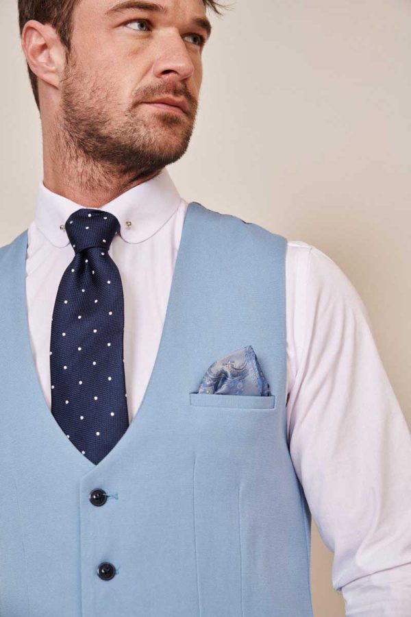 Men's Sky Blue Waistcoat