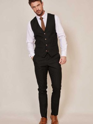 max black waistcoat and pant