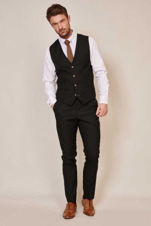 max black waistcoat and pant