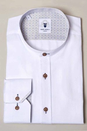 White Grandad collar Shirt
