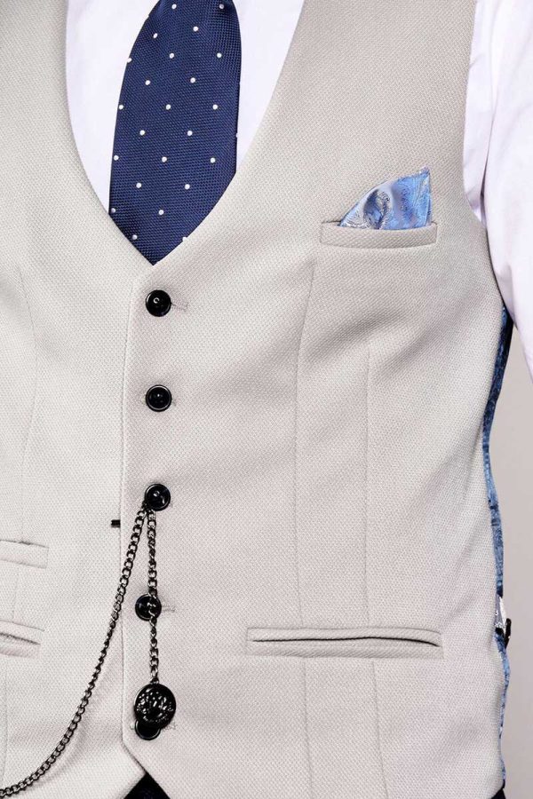 mens fashion waistcoat stone grey