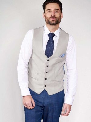 marc darcy kelvin Stone Grey waistcoat single breasted