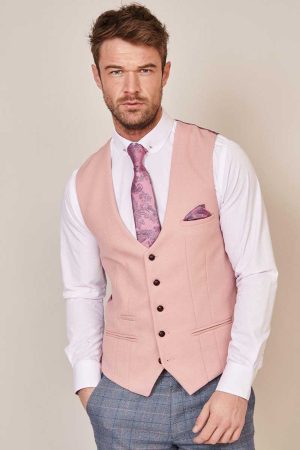 Marc Darcy Kelvin Dusty Pink Waistcoat