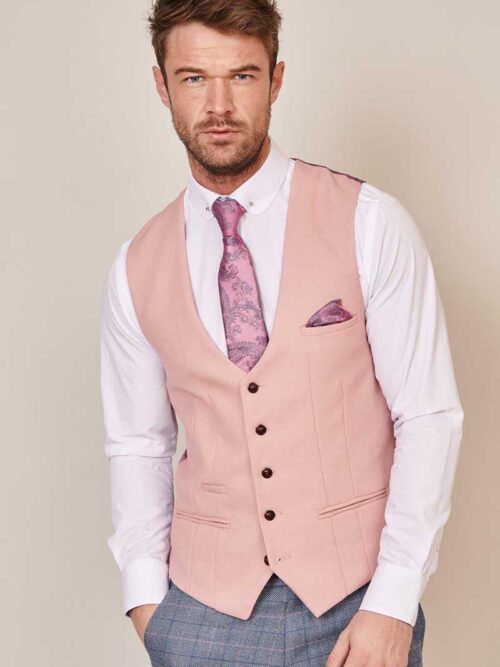 Marc Darcy Kelvin Dusty Pink Waistcoat
