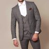Marc Darcy Jenson Grey Check 3 Piece Suit