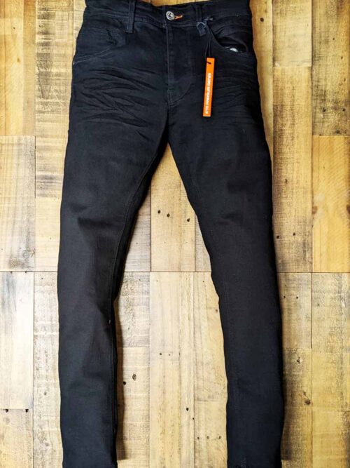 black hyper stretch skinny jeans