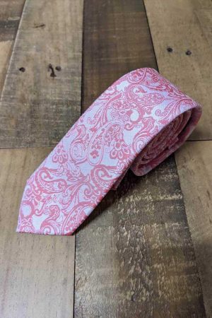 Pink Paisley Skinny Tie