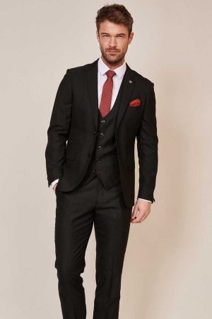 marc darcy danny black 3 piece suit