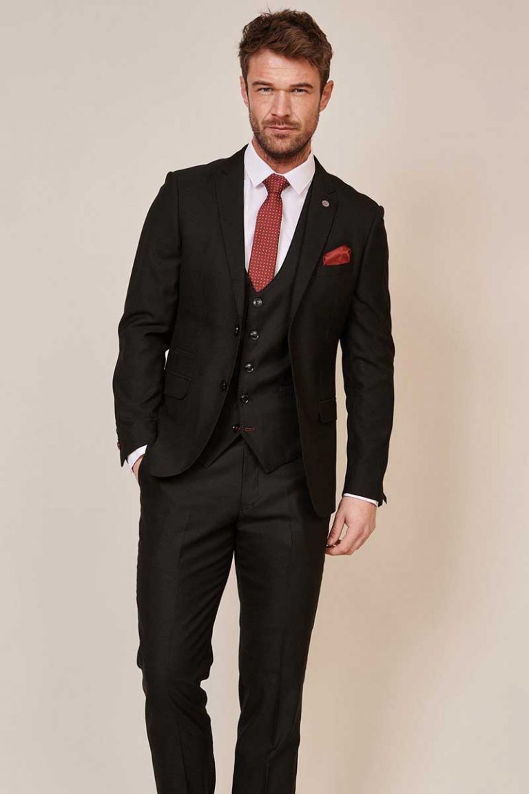 marc darcy danny black 3 piece suit
