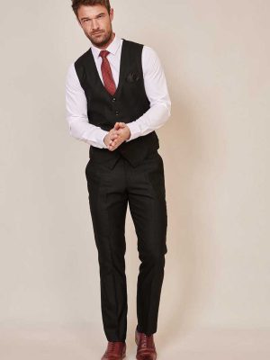 men's pants and waistcoat danny black