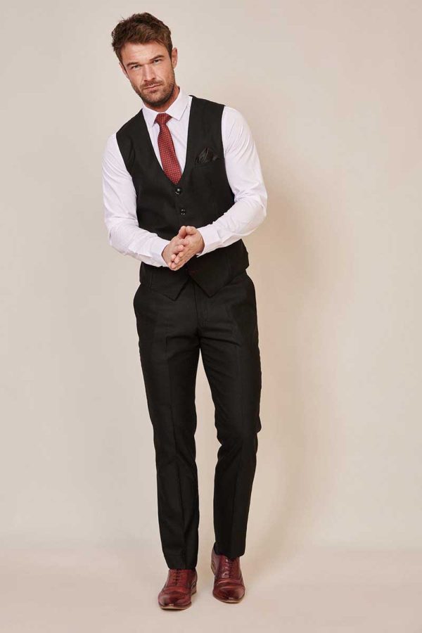men's pants and waistcoat danny black