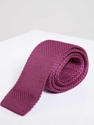 Berry Skinny Knitted Tie