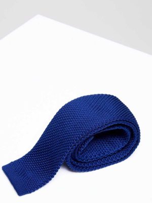 Royal Blue Skinny Knitted Tie
