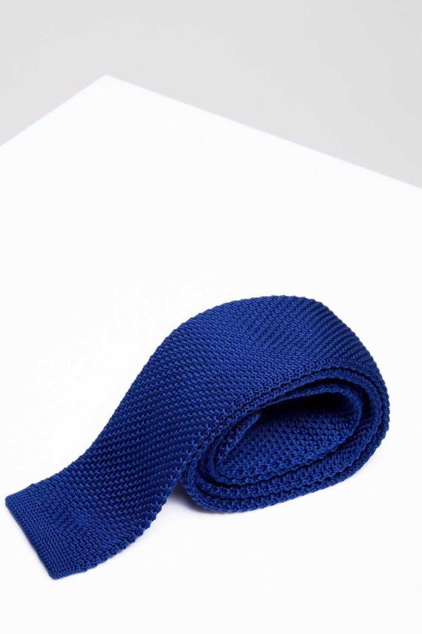 Royal Blue Skinny Knitted Tie