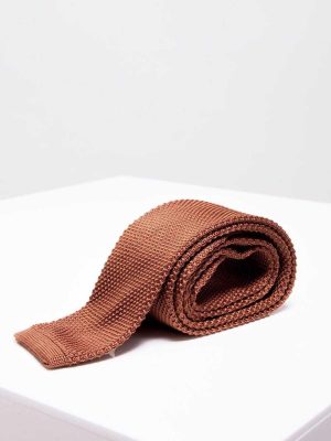 Rusty Copper Skinny Knitted Tie