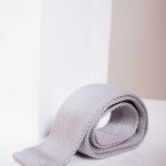 Marc darcy Knitted ties Silver Grey Knitted Tie