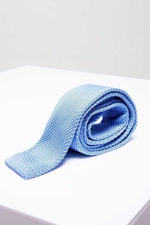 Marc Darcy Sky Blue Knitted Tie