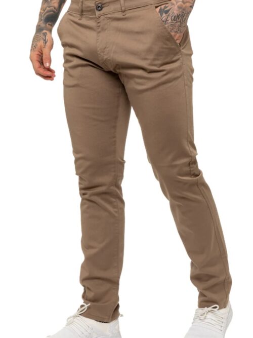 Enzo Tapered Fit Stretch Beige Chinos