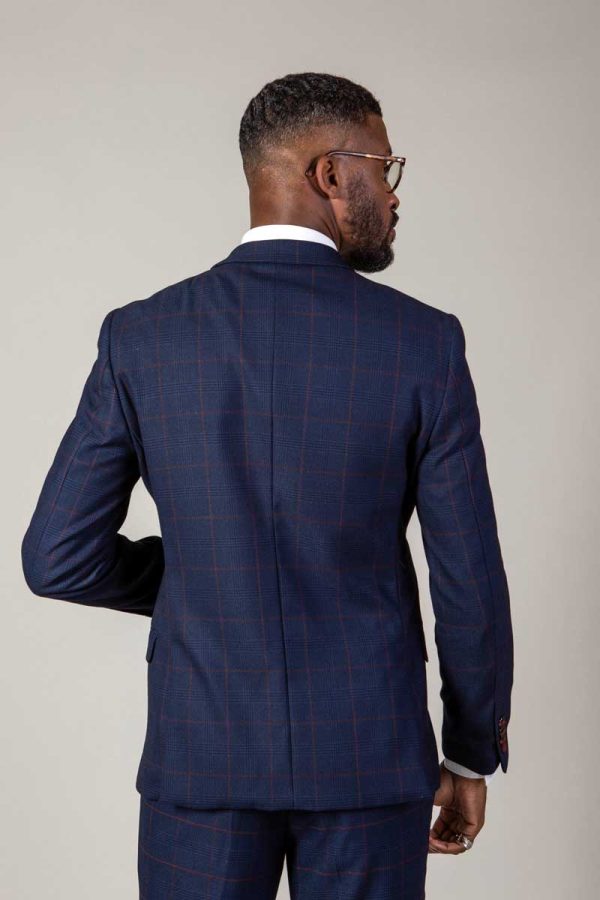 Mens navy check blazer