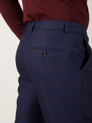 mens navy suit trousers