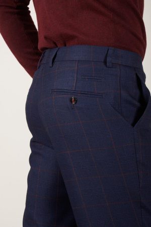 mens navy suit trousers