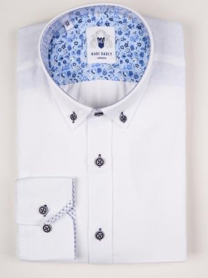 Marc Darcy White Suit Shirt_ Button Down Collar Shirt