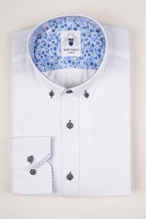 Marc Darcy White Suit Shirt_ Button Down Collar Shirt
