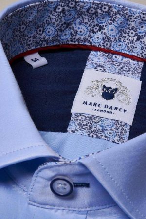 Marc darcy Mens sky blue dress shirt collar