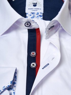 Men's dress white shirt collar detail