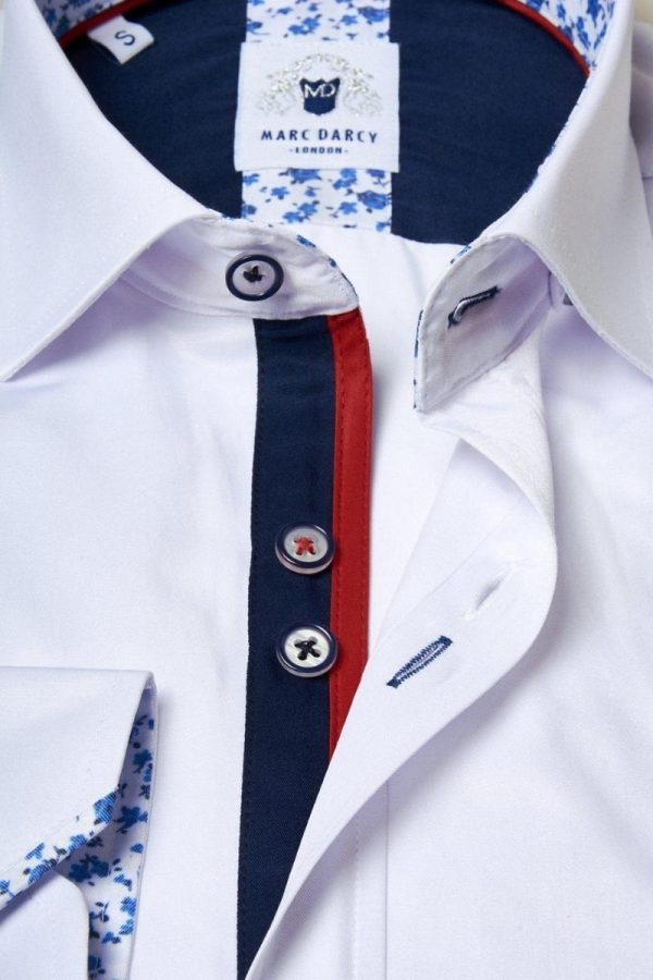 Men's dress white shirt collar detail