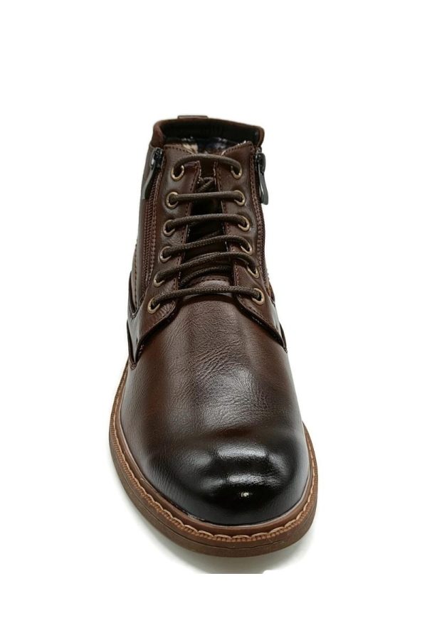 lace up brown leather boot