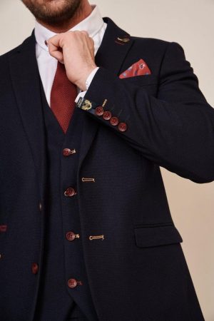 JD4 Navy Sports Jacket close up
