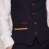 Close up detail navy JD4 Waistcoat