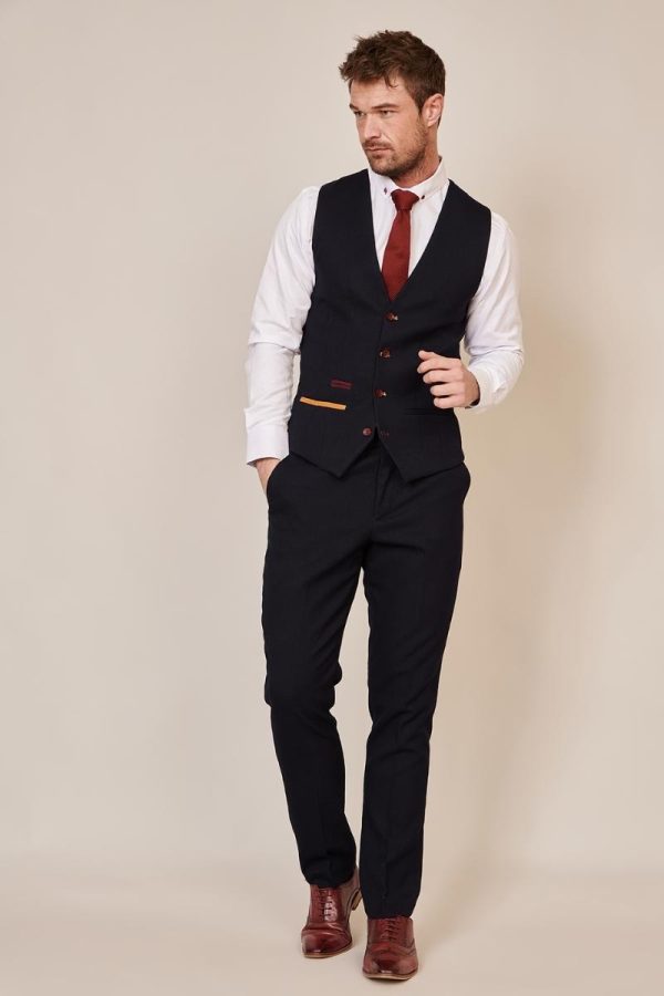 Navy jd4 suit pants with waistcoat