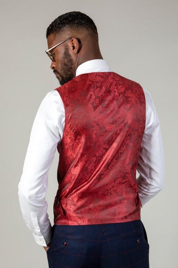 Designer Paisley Trim on waistcoat