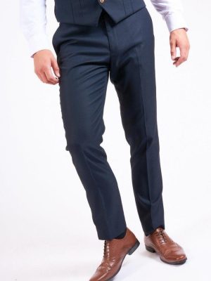 Marc Darcy Max Navy Tailored Suit Trousers