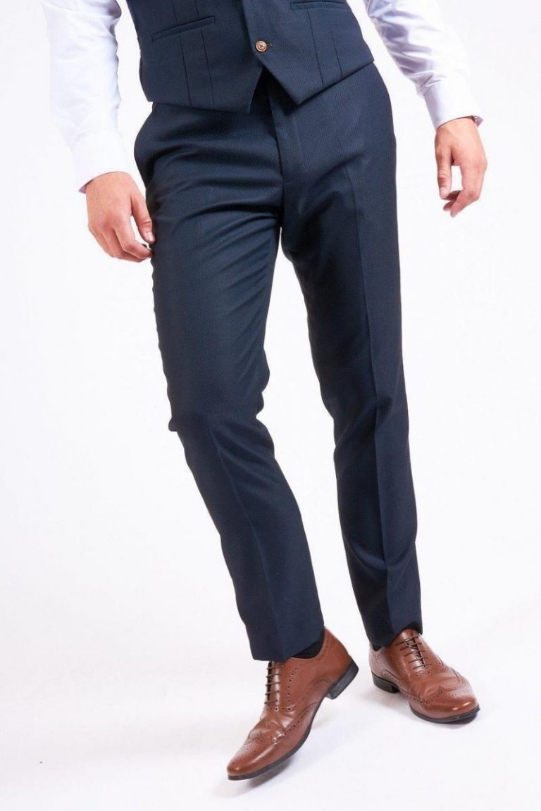 Marc Darcy Max Navy Tailored Suit Trousers