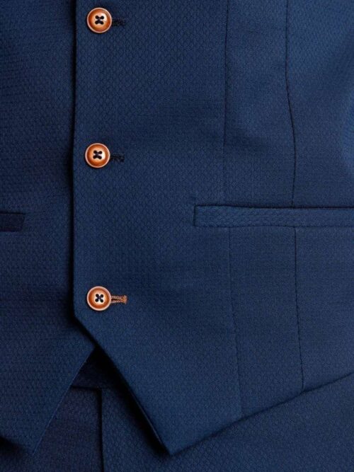 Diamond Fabric Close Up Blue Waistcoat