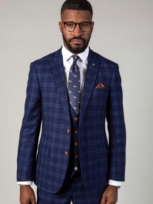 Marc Darcy Chigwell Navy Check 3 Piece Suit