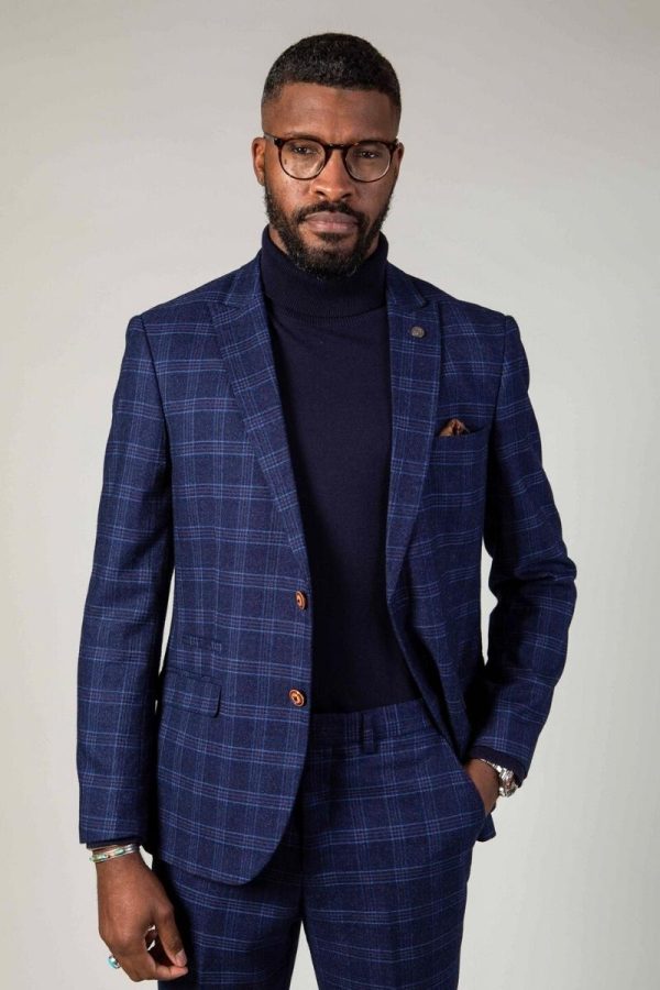Marc Darcy Chigwell Navy Check Blazer