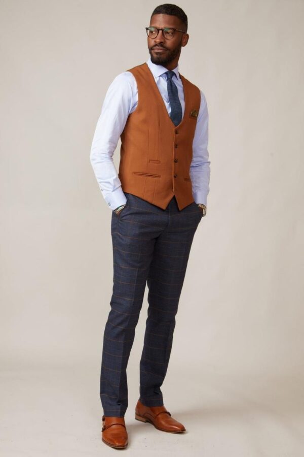 Suit pants contrast waistcoat
