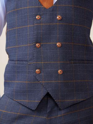 Check Double Breasted Waistcoat