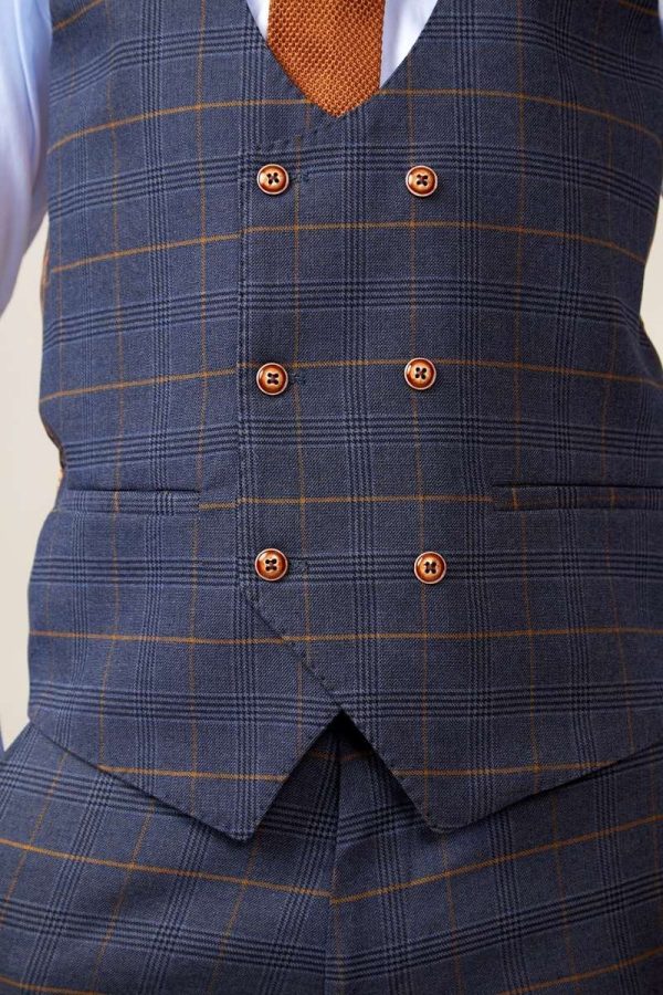 Check Double Breasted Waistcoat