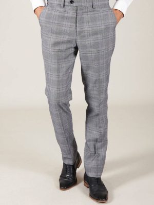 Marc Darcy Jerry Grey Check Tailored Trousers Main