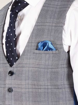 Grey waistcoat with pocket square