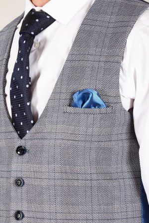 Grey waistcoat with pocket square