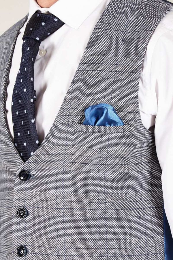 Grey waistcoat with pocket square