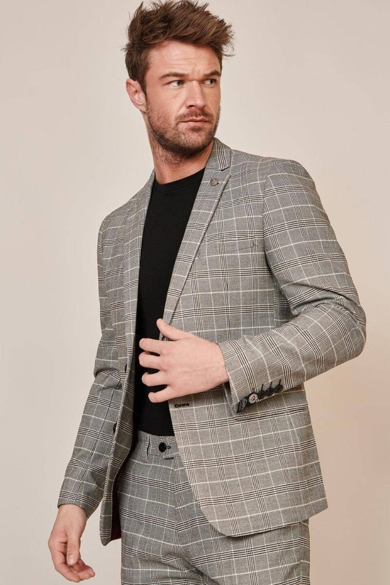 Marc Darcy Ross Grey Check Blazer