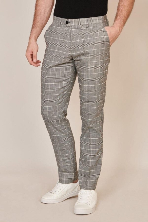 Marc Darcy Ross Grey Check Suit Trouser