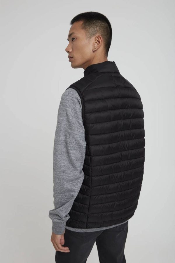 Rear padded men's black gilet
